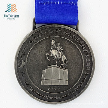 65mm Cheap Antique Black 3D Horse Logo Custom Medallion Medal for Promotional Gift